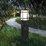 Modern Black Solar Path Lights Waterproof Outdoor LED Lawn Lamps for Garden and Villa