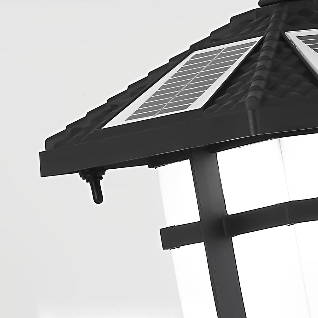 Modern Black Solar Path Lights Waterproof Outdoor LED Lawn Lamps for Garden and Villa