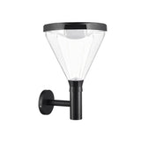 Modern Black Solar Powered LED Outdoor Wall Sconce Waterproof Exterior Lighting for Garden Backyard