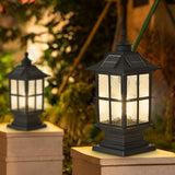 Modern Black Solar Powered LED Post Cap Light Waterproof Outdoor Garden Pillar Lamp with Remote