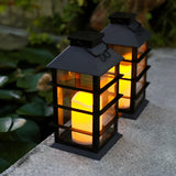 Modern Black Solar Powered Outdoor Lantern Waterproof Portable LED Garden Light for Villa Aisle and Patio