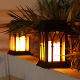 Modern Black Solar Powered Outdoor Lantern Waterproof Portable LED Garden Light for Villa Aisle and Patio