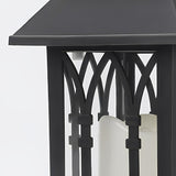 Modern Black Solar Powered Outdoor Lantern Waterproof Portable LED Garden Light for Villa Aisle and Patio