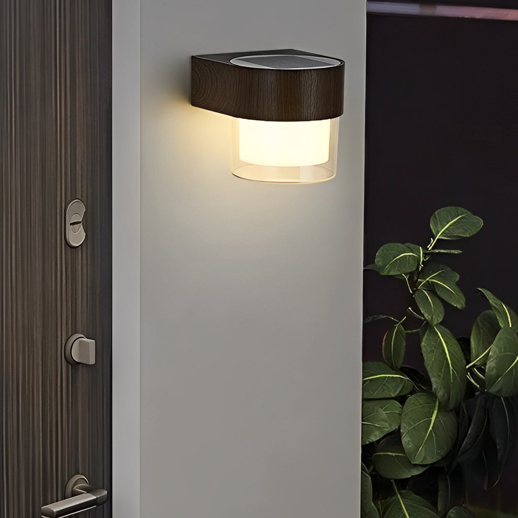 Modern Black Solar Powered Outdoor LED Wall Sconces Waterproof IP54 Exterior Lights for Garden and Porch