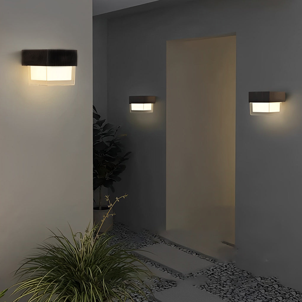 Modern Black Solar Powered Outdoor LED Wall Sconces Waterproof IP54 Exterior Lights for Garden and Porch