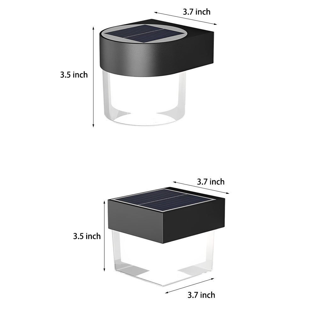 Modern Black Solar Powered Outdoor LED Wall Sconces Waterproof IP54 Exterior Lights for Garden and Porch