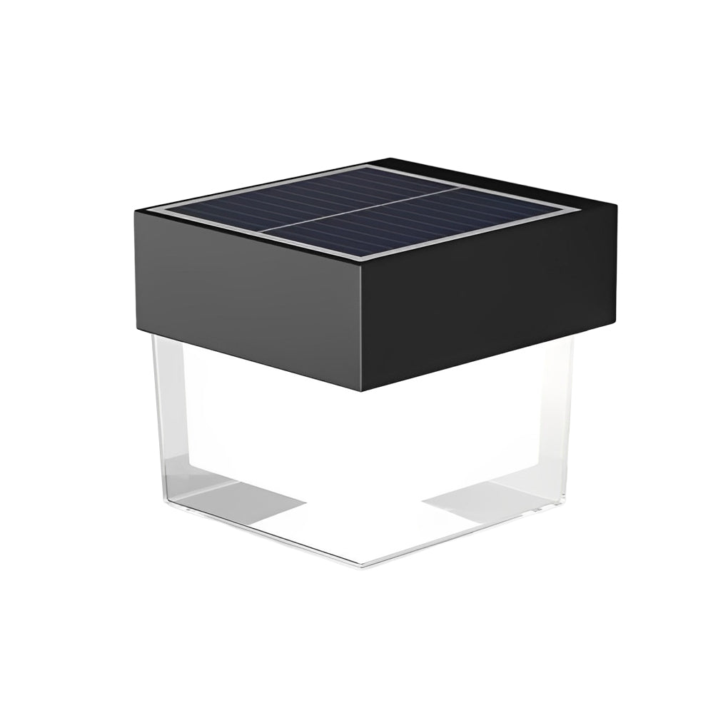 Modern Black Solar Powered Outdoor LED Wall Sconces Waterproof IP54 Exterior Lights for Garden and Porch
