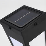 Modern Black Solar Powered Outdoor Wall Lamp Waterproof LED Exterior Porch Sconce