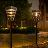 Modern Black Solar Powered Pathway Lights Waterproof Outdoor LED Landscape Garden Lamp