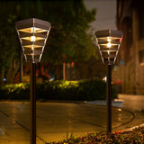Modern Black Solar Powered Pathway Lights Waterproof Outdoor LED Landscape Garden Lamp