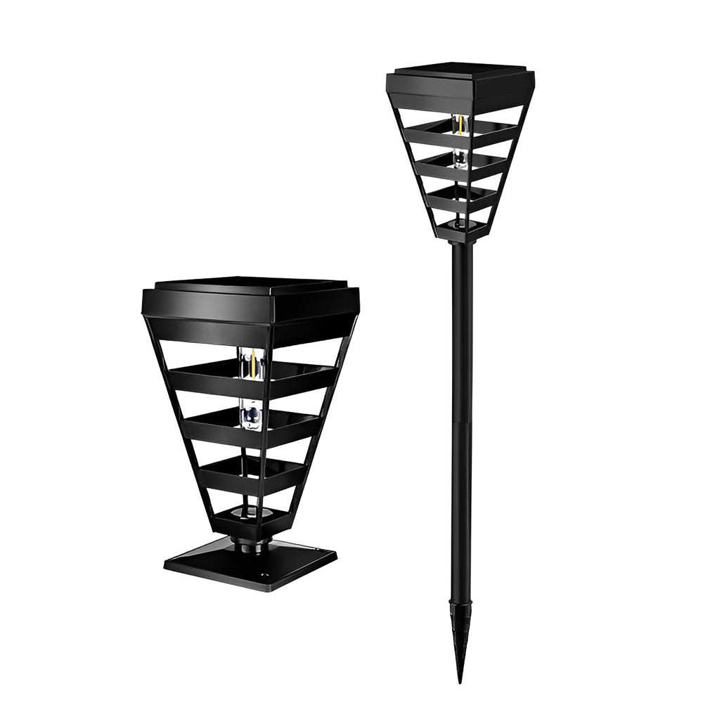 Modern Black Solar Powered Pathway Lights Waterproof Outdoor LED Landscape Garden Lamp