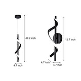Modern Black Spiral LED Wall Sconce and Pendant Light with 3 Step Dimming for Home Decor
