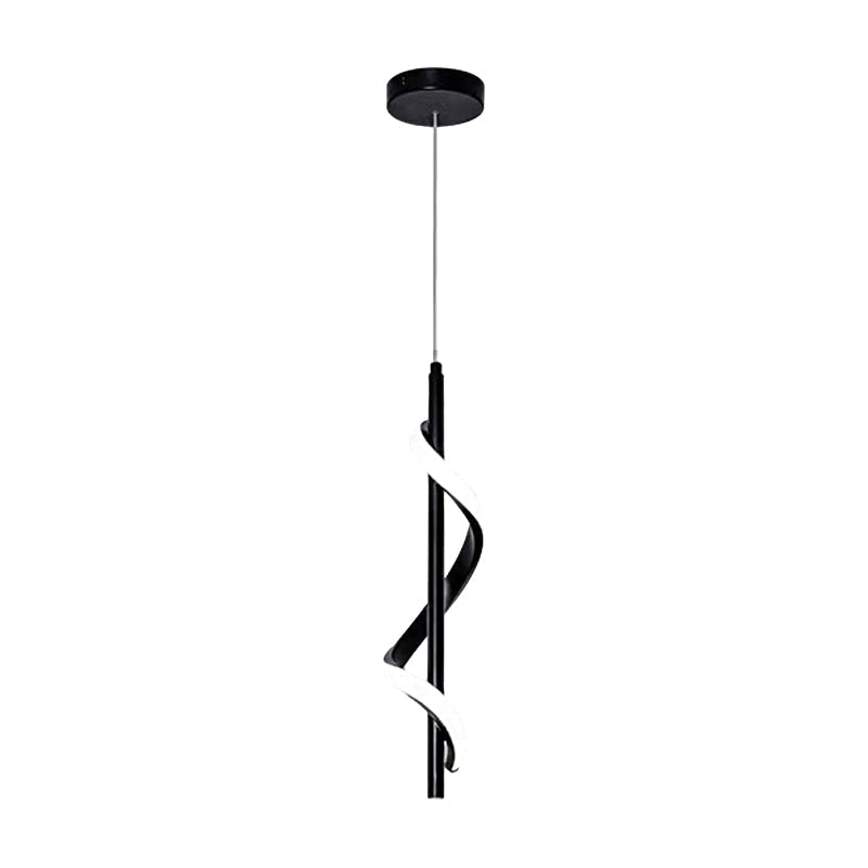 Modern Black Spiral LED Wall Sconce and Pendant Light with 3 Step Dimming for Home Decor