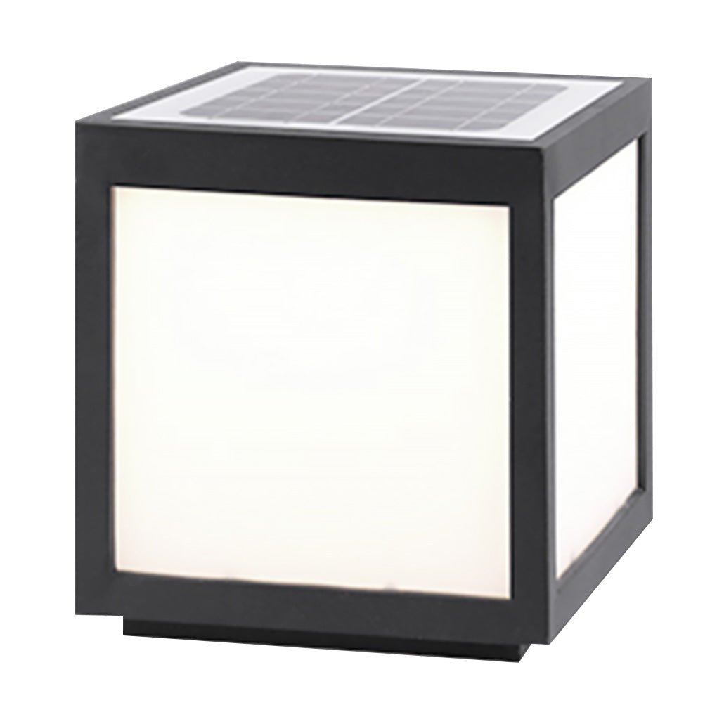 Modern Black Square Cube Outdoor Post LED Pier Mount Light Waterproof Exterior Fixture