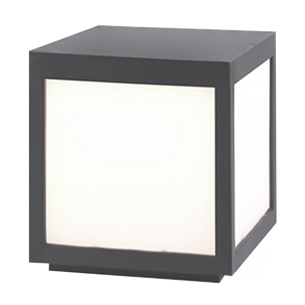 Modern Black Square Cube Outdoor Post LED Pier Mount Light Waterproof Exterior Fixture
