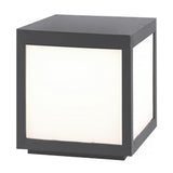 Modern Black Square Cube Outdoor Post LED Pier Mount Light Waterproof Exterior Fixture