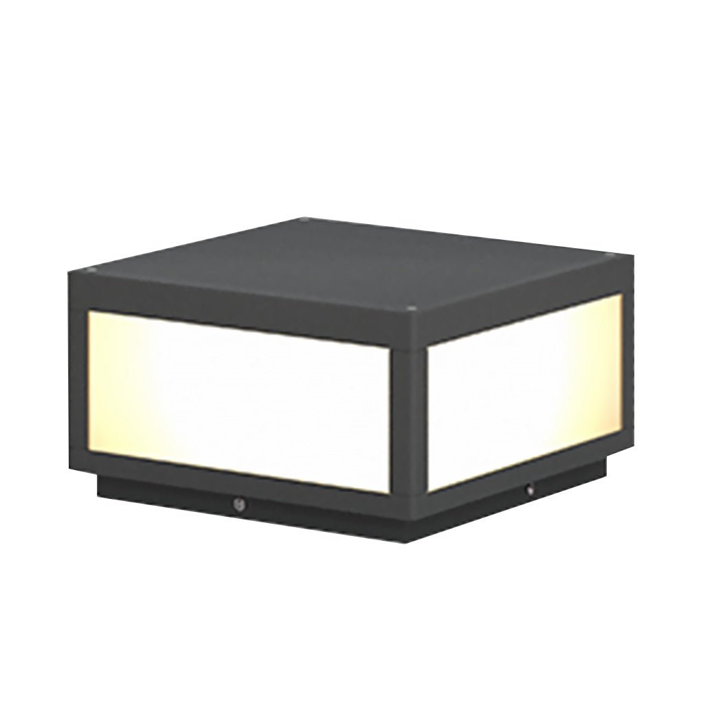 Modern Black Square Cube Outdoor Post LED Pier Mount Light Waterproof Exterior Fixture
