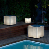 Modern Black Square Grid Outdoor LED Garden Post Lamp Waterproof IP65 Path Light