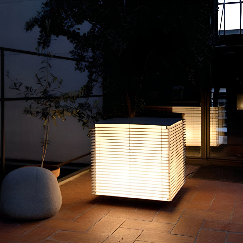 Modern Black Square Grid Outdoor LED Garden Post Lamp Waterproof IP65 Path Light