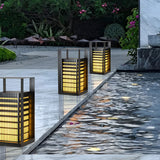 Modern Black Square Lantern LED Outdoor Pathway Light for Garden and Villa
