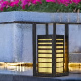 Modern Black Square Lantern LED Outdoor Pathway Light for Garden and Villa