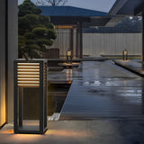 Modern Black Square LED Outdoor Path Light Waterproof Solar Powered Portable Garden Lawn Lamp