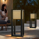 Modern Black Square LED Outdoor Path Light Waterproof Solar Powered Portable Garden Lawn Lamp