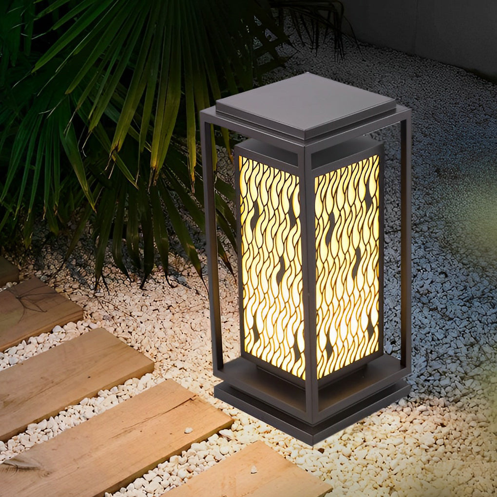 Modern Black Square LED Outdoor Pathway Light Waterproof Garden Lawn Lamp