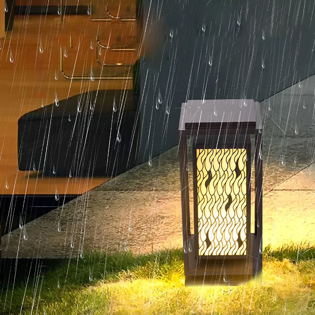 Modern Black Square LED Outdoor Pathway Light Waterproof Garden Lawn Lamp