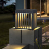 Modern Black Square LED Outdoor Post Light Solar and Hardwired Exterior Pillar Lantern