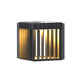 Modern Black Square LED Outdoor Post Light Solar and Hardwired Exterior Pillar Lantern