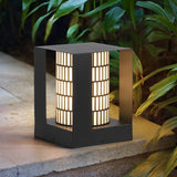 Modern Black Square LED Outdoor Post Light Waterproof Pathway Lamp for Backyard Landscaping