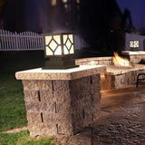 Modern Black Square LED Outdoor Post Light Waterproof Stainless Steel Garden Lantern