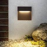 Modern Black Square LED Outdoor Step Light IP54 Waterproof Stair Wall Sconce for Deck and Patio