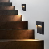 Modern Black Square LED Outdoor Step Light IP54 Waterproof Stair Wall Sconce for Deck and Patio