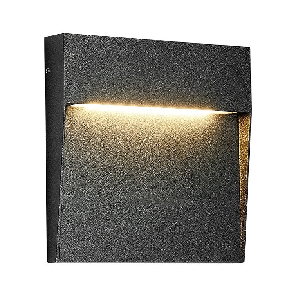 Modern Black Square LED Outdoor Step Light IP54 Waterproof Stair Wall Sconce for Deck and Patio