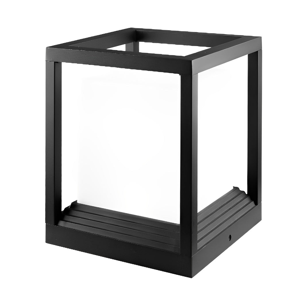 Modern Black Square LED Solar Post Cap Light Waterproof Outdoor Fence Deck Lighting