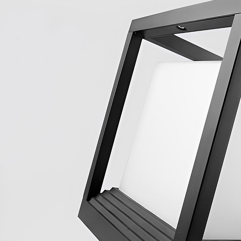 Modern Black Square LED Solar Post Cap Light Waterproof Outdoor Fence Deck Lighting