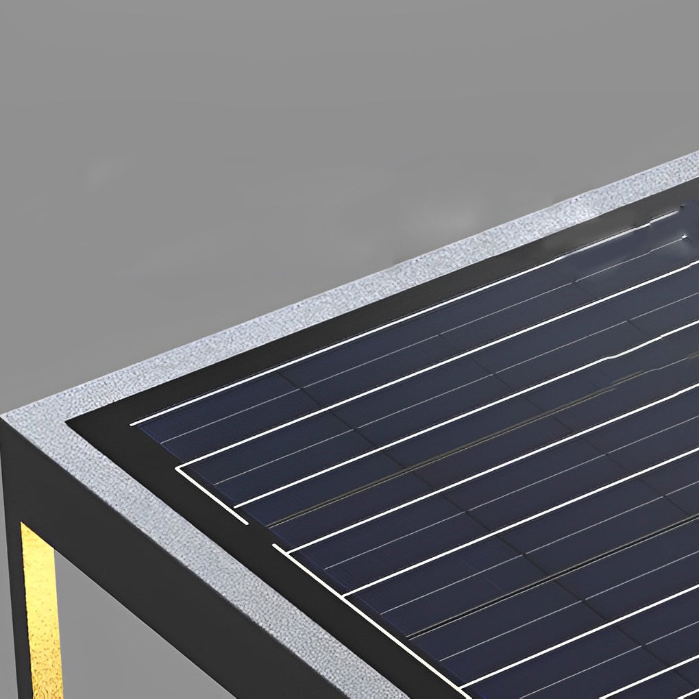 Modern Black Square LED Solar Post Cap Lights Waterproof Outdoor Garden Fence Pillar Lamps