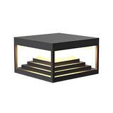 Modern Black Square LED Solar Post Cap Lights Waterproof Outdoor Garden Fence Pillar Lamps