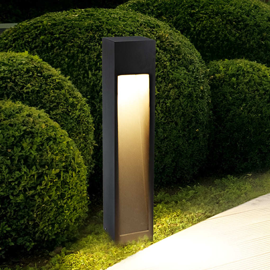 Modern Black Square Outdoor LED Post Light Waterproof 5W Pathway Lighting for Gardens