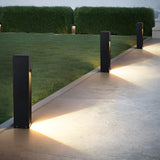 Modern Black Square Outdoor LED Post Light Waterproof 5W Pathway Lighting for Gardens