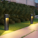 Modern Black Square Outdoor LED Post Light Waterproof 5W Pathway Lighting for Gardens