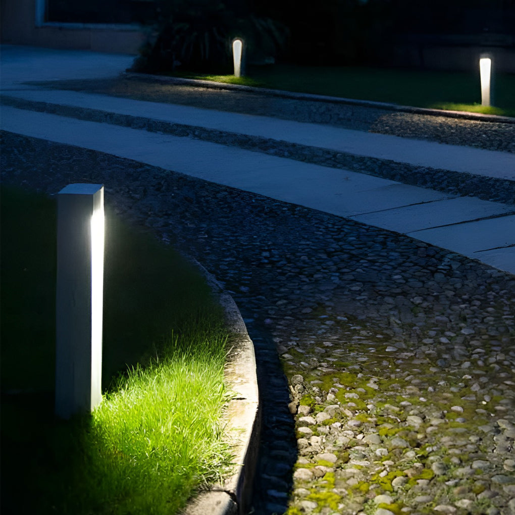 Modern Black Square Outdoor LED Post Light Waterproof 5W Pathway Lighting for Gardens