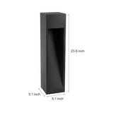 Modern Black Square Outdoor LED Post Light Waterproof 5W Pathway Lighting for Gardens