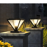 Modern Black Square Solar Fence Post Lights Waterproof Outdoor Garden Deck Cap Lighting