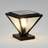 Modern Black Square Solar Fence Post Lights Waterproof Outdoor Garden Deck Cap Lighting