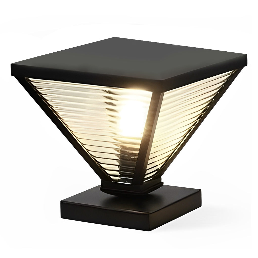 Modern Black Square Solar Fence Post Lights Waterproof Outdoor Garden Deck Cap Lighting