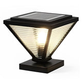 Modern Black Square Solar Fence Post Lights Waterproof Outdoor Garden Deck Cap Lighting