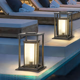 Modern Black Square Solar Landscape Pathway Lights Waterproof Outdoor Garden Lawn Lighting